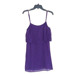 Millau pleated purple mini dress - brand new
